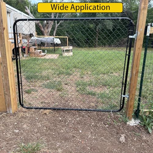 2Pcs Heavy Duty Gate Hinges, 1-3/8" Wall Mount Hinge for Chain Link Fence & Wood Gate, Steel Outdoor Gate Hardware, Farm Gate Hinges & Fence Parts