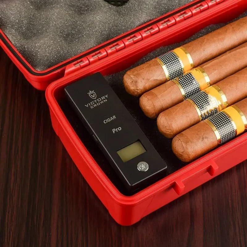 Digital Cigar Humidity Meter Portable Electric Moisture Guage Tester Reader Humidor Hygrometer Needle LCD Display Smoking Tobacco Accessories Gifts (Gray) - color: Gray