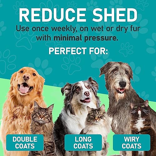 Maxpower Planet Pet Grooming Brush - Double Sided Undercoat Rake for Dogs and Cats, Extra Wide, Reduce Shedding by 95%, Grey | Gray, Dematting & Deshedding, Reduces Shedding, Anti-Slip Handle, Thick or Double Coats - color: Gray, size: Large