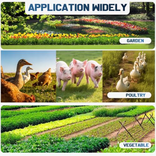 5Miles/ 8KM Electric Fence Charger, 1J Energy Output 10KV Voltage, AC DC Electric Fence Charger for Preventing Wild Animals Intruding Great for Gardens, Poultry, ‌Front Yard