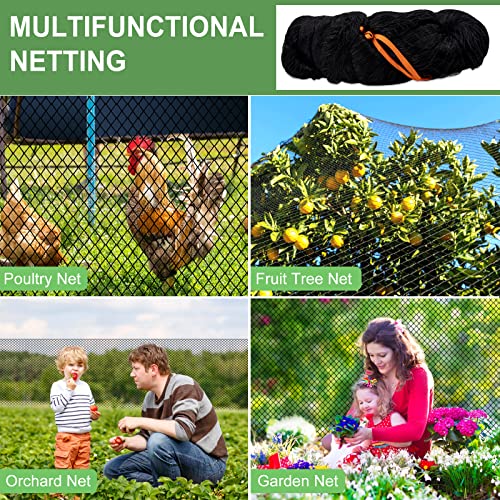 DQS Bird Netting for Garden 25x25ft, 1" Mesh Poultry Net for Chicken Coop | Heavy Duty Nylon Garden Netting, Fruit Tree Netting for Blueberry Bushes, Vegetable Against Squirrels, Deer - size: 1", 25' x25'