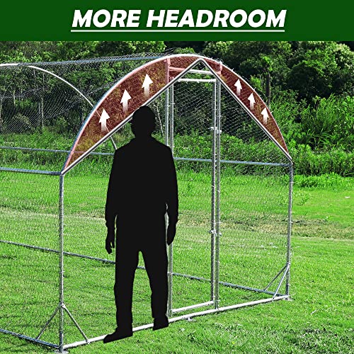 TOLEAD Large Metal Chicken Coop Upgrade Tri-Supporting Wire Mesh Chicken Run,Chicken Pen with Water-Resident and Anti-UV Cover,Duck Rabbit House Outdoor（156.1" L x 108" W x 78" H） - size: 156.1"L x 108.0"W x 78.0"H
