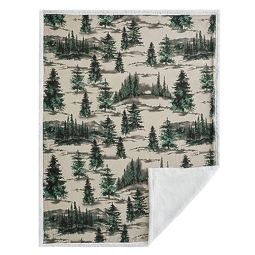 Paseo Road Indigo Hill by HiEnd Accents Joshua 54x68 Throw Blanket | Forest Pine Trees Nature Woodland Mountain Print, Western Cabin Lodge Rustic-Style Fleece Blanket for Camping - color: Joshua Pine Trees