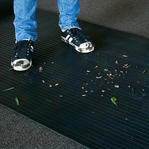 Rubber-Cal Wide-Rib Corrugated Rubber Floor Mat - 1/8 in. Th x 4ft x 8ft