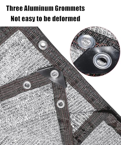 Reflective Aluminet Shade Cloth with Grommets,Durable Mesh Tarp, 90% 10' x 14' | Heavy Duty UV Resistant Shade Cover for Garden, Patio, Car Parking, Camping, Kennel, Chicken Coop, Greenhouse - size: 10FT X 14FT - 90%