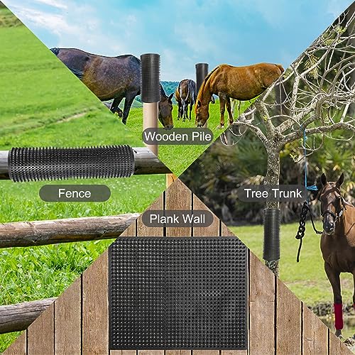 2 Pack Large Livestock Scratching Brush, Horse Scratching Post Pad | 21.65"x19.68" Horse Cow Scratching Post for Grooming,Designed for horses, cows, cattle, pigs, and dogs - size: Large
