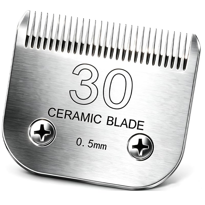 Detachable Pet Clipper Blades Dog Grooming Clipper Replacement Ceramic Blades, Compatible with Andis, Wahl, Oster(Size 30#,Cut Length 0.5mm) - size: 30# (0.5mm)