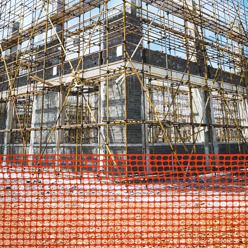 Plastic Mesh Fence, Garden Fencing, for Snow, Orange, 4'x100' Feet, 1 Roll | Houseables Construction Barrier Netting, Fences Wrap, Above Ground, Poultry, Chicken, Safety, Deer, Patio, Garden Netting - color: Orange