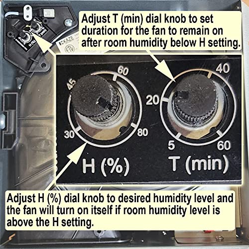 KAZE APPLIANCE SNP100H | 100 CFM | 0.8 Sone | Energy Star Certified | Humidity Sensing | No Attic Access Required | Bathroom Ventilation Exhaust Extractor Fan | 100 CFM, 0.8 Sone, Energy Star Certified, Humidity Sensing, No Attic Access Required - size: 1