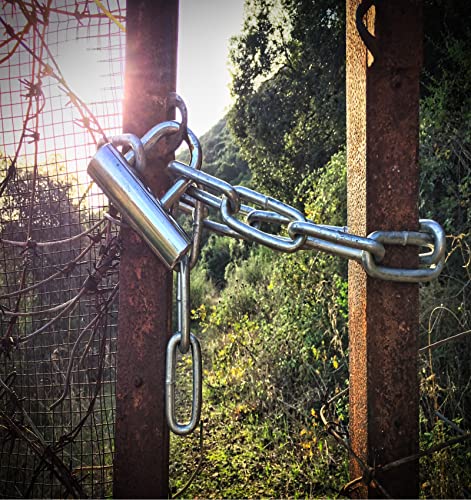 Gate Chain for Outdoor Fence - Rustproof Metal Gate Latch Chain with Hooks, Secure and Durable for Garden, Yard, and Farm Use - Easy Installation, Weather Resistant (2 Pack) - size: 20inch-2PCS