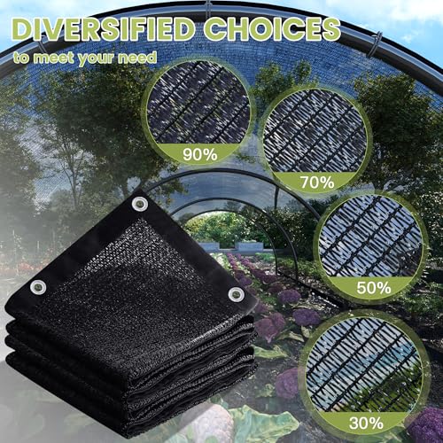 70% Patio Shade Cloth 10×16 FT with Grommets, Outdoor Sun Shade Fabric UV Protection for Backyards, Chicken Coop, Greenhouse, Carport, Garden, Black - size: 70%-1 0 × 1 6 FT