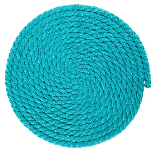Twisted Natural Cotton Rope - 1/4 Inch - Solid Colors - Variety of Lengths and Colors to Choose from - color: Teal, size: 10 feet