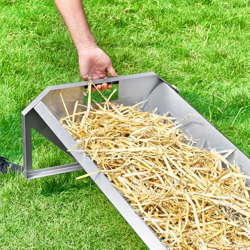 VEVOR Livestock Feeding Trough, 22 Gallon Capacity, 45" Hay Feeder, Heavy Duty Steel Livestock Trough, Galvanized Steel Sheep Feeder Trough Feeding up to 10 Goats for Horse Sheep Hog Farm Sheds Pen - size: 1 Count (Pack of 1)