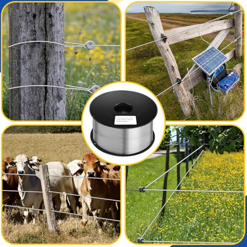 Gisafai 2000 ft 16 Gauge Aluminum Wire for Electric Fencing, Aluminum Alloy Wire for Electric Fencing, High Conductivity & Durability - size: 2000 ft 16 Gauge