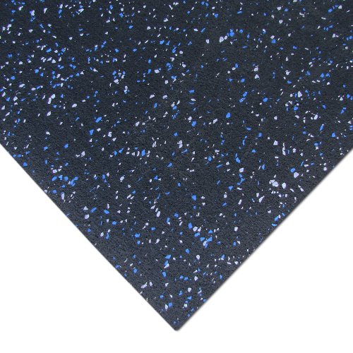 Rubber-Cal Elephant Bark Rubber Flooring - 3/16" Thick - color: Blue Steel, size: 54"L x 48"W x 0.2"Th