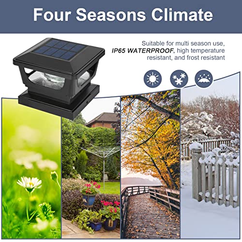 Sumaote 3x3 Solar Post Cap Lights, 120 Lumen 6500K Cool White, 6 Pack | Fence Post Solar Lights Fits 3x3 Metal & 4x4 Wood/Vinyl, IP65 Waterproof, Ideal For Garden, Yard, Porch, Deck Railing - size: 6 Pack