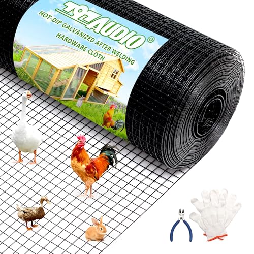 PVC Coated Welded Wire Fence,1/2 inch 36 in x 50 ft,Chicken Wire,Black Metal Fence Mesh Wire Roll,Garden Fencing Welded Wire Mesh for Pet Enclosures,Vegetable,Poultry and Agricultural Use - color: Black, size: 1/2"x1/2" 36inx50ft