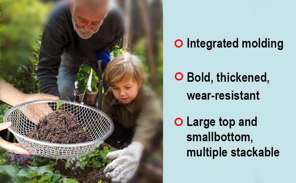 1/4 Inch Soil Sifter for Gardening, Rock Sifter for 5gallon,Compost Sifter Dirt Sifter,Captures Dirt Rocks Sawdust - color: 1/4 Inch