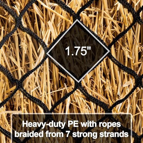 Square Bales Hay Net for Horses Slow Hay Net Feeder for Horses 47x26x20 Slow Hay Bags Feeder for Horses Fits for 36x18x18 to 47x25x17 Hay Bales Bags