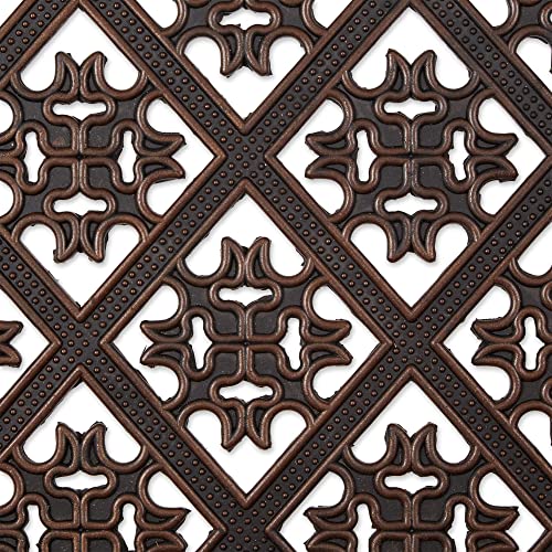 DII Rubber Doormats Collection All Weather, 18x30, Brown Diamond Lattice - color: Brown Diamond Lattice, size: 1'6" x 2'6" (Rectangular)