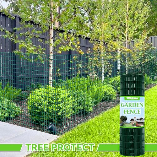 Green PVC Coated Welded Wire Fencing,2"x3" 16 Gauge,48inch H x 100ft L Garden Wire Fence Roll,2/3/4/5/6ft Tall x 50/100 ft Long Hardware Cloth Metal Mesh for Yard,Farm,Chicken,Dog,Vegetable Protection - color: Green, size: 2"x3" 48inx100ft