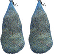 Set of 2 56" Slow Feeder Hay Nets with 1.5" Holes, Fits 8-10 Flakes of Hay (56", Hurricane Blue) - color: Hurricane Blue