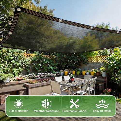 Storystore 40% Shade Cloth, 20Ft x 20Ft Heavy Duty UV Mesh with Grommets | Optimal Sunlight Balance | Heavy-Duty HDPE Mesh | Rust-Resistant Grommets | Heat Relief | Versatile Coop & Plant Cover - size: 20Ft x 20Ft