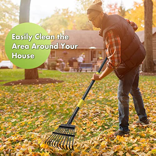 Rake for Leaves, Heavy Duty Small Leaf Rakes for Lawns & Yard with 78” Length 8.5” Width 11 Metal Tines, Lightweight Gardening Rake for Women Men Kids for Shrub,Grass,Mulch - style: 11 Tines 6FT