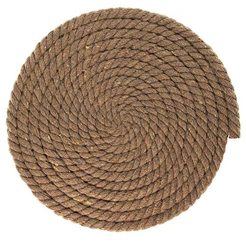 Twisted Natural Cotton Rope - 1/4 Inch - Solid Colors - Available in Lengths of 10 Feet, 25 Feet, 50 Feet, and 100 Feet - color: Brown, size: 10 feet
