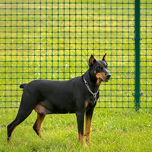 Preboun 2 x 164 ft Plastic Mesh Fence Plastic Safety Fence Roll Reusable Animal Construction Barrier Netting Temporary Pool Fencing Snow Fences for Construction Animal Garden Fencing(Green) - size: 2 x 164 ft