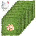 Hamiledyi 12 Pcs Chicken Nesting Box Pads Artificial Grass Rug Carpet Synthetic Turf Mat Nest Box Bedding for Chicken Coop Pet Garden Lawn Indoor Outdoor（12"x12"） - size: 12 Pcs Green