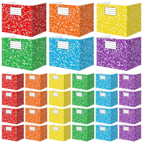 Sabary 24 Pack Desk Dividers for Students,Marble,Colorful | Privacy Folders Testing Dividers with Labels, Standard School Privacy for Classroom Teacher Supplies - color: Colorful, style: Marble