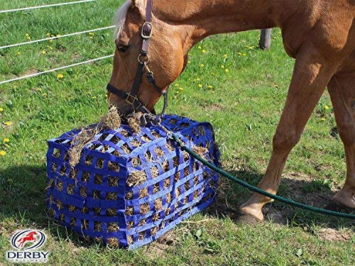 Derby Originals Natural Grazer Patented Four Sided Slow Feed Horse Hay Bag with One Year Warranty - color: Red