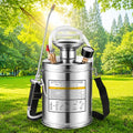 1.5Gal Stainless Steel Pump Up Sprayer Reinforced Hose, Hand Pump Sprayer with Pressure Gauge&Safety Valve, Adjustable Nozzle Suitable for Gardening (1.5 Gallon) - style: 1.5 Gal
