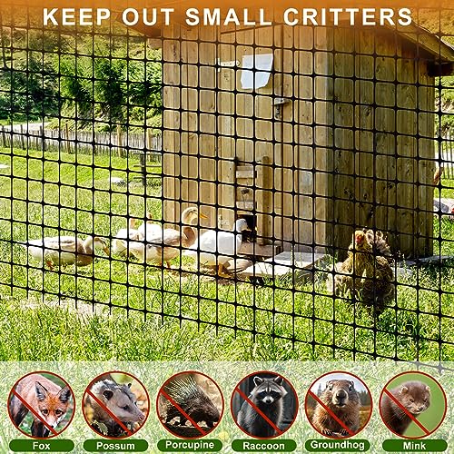 Windyun 2 Rolls 2'x100' Plastic Mesh Fence for Garden | Black HDPE Reusable Mesh Fence Roll,200 ft Coverage Plastic Netting for Garden Yard Backyard Chicken Rabbit Dogs - size: 100 ft