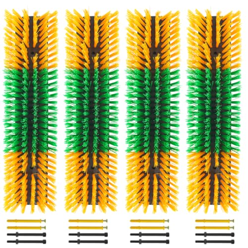 Livestock Scratch Brush Animal Back Scratching Brush for Cow | Livestock Grooming Brush Farm Animal Scratcher Livestock Itch Reliever Farm Mount‑able Brush Animal Self‑Groomer - color: Yellow-Green, size: 4pcs