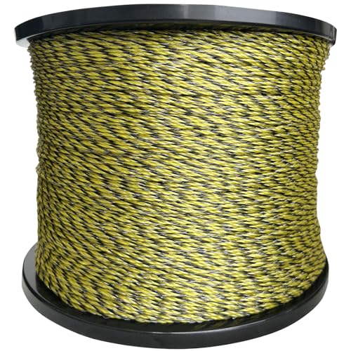 Upgraded Electric Fence Polywire 5050 Feet 1540 Meters, 6 Stainless Steel Strands for Reliable Conductivity and Rust Resistance, Portable Electric Fencing,UV, Rust Resistant - size: 5050 Feet/1540 Meters