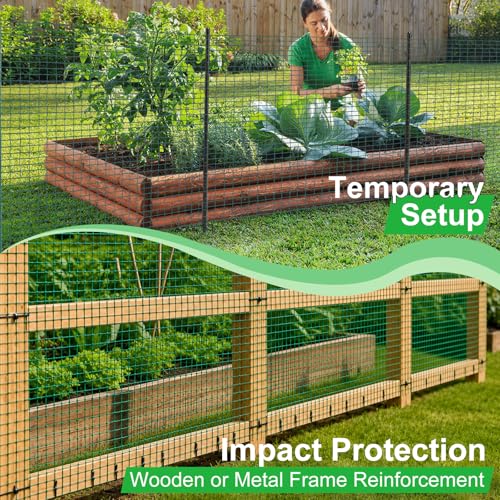 Temporary Garden Fence 4ft x 165ft,Plastic Fencing with Reinforced Edges, Includes 100 Zip Ties, for Yard, Garden, Poultry, Deer & Construction Use - color: Teal Green, size: 4ft x 165ft