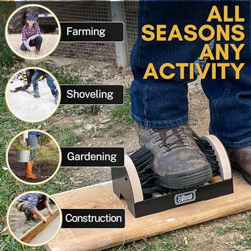 Heavy Duty Boot Cleaner Scrubber, for Mounted or Portable Use, Wood | Mr. Boot Cleaner Boot/Shoe Scraper, Use Indoors or Outdoors, Suitable for Home or Commercial Sites, Includes Hardware