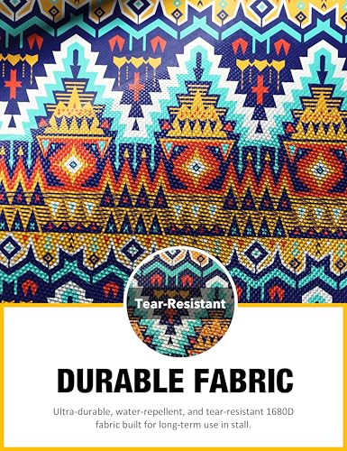 Harrison Howard Horse Stall Guard with Adjustable Straps and Sturdy Spring Hooks Included Aisle Guard Stall Guard for Horses, Tribal Vibe - color: Tribal Vibe