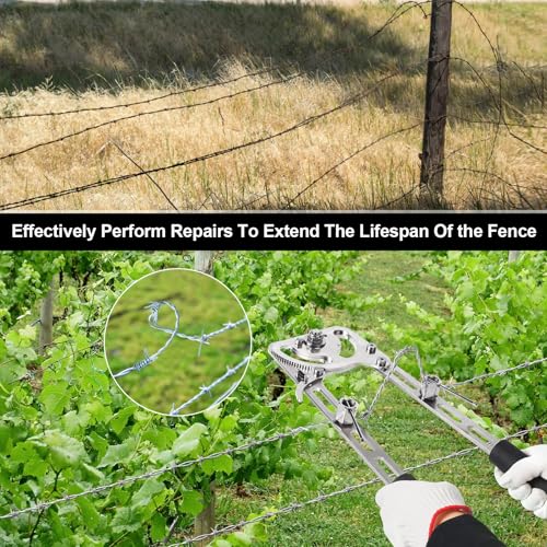 Heavy Duty Fence Fixer, Fence Wire Repair Tool, Fence Restoration Fence Stretcher Tool, Barb Wire Tightener for Tightening Loose & Broken Wire, Fast, Staple-Free for Farms, Ranches, Horse Ranch