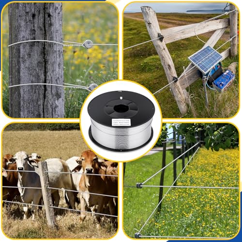 Gisafai 3000 ft 14 Gauge Aluminum Wire for Electric Fencing, Aluminum Alloy Wire for Electric Fencing, High Conductivity & Durability - size: 3000 ft 14 Gauge