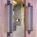 2-Pack 12 Inch Straight Bar Barn Door Handle - Black Cast Iron Pull for Sliding Doors, Gates, Sheds, Fences, Closets - Indoor Outdoor Farmhouse Hardware - size: 12" - 2 Pack, style: Straight Bar