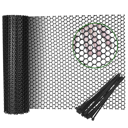 Gardzen Plastic Chicken Wire Mesh 16in x 10ft with 20pcs Ties | Durable Chicken Fence for Poultry, Garden Protection & DIY Crafting, Heavy-Duty Mesh Netting for Outdoor & Indoor Use - size: 16In x 10ft