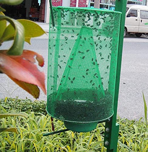 6 Pack Ranch Fly Trap, 2026 New Hanging Fly Catcher, The Most Effective Trap Ever Made with Pots, Cage Catcher for Indoor and Outdoor, Family Farms, Park, Restaurants, Green
