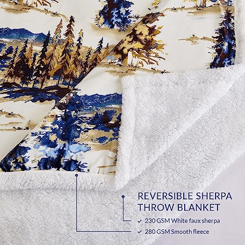 Paseo Road Indigo Hill by HiEnd Accents Acadia 54x68 Throw Blanket | Forest Pine Trees Nature Woodland Mountain Print, Western Cabin Lodge Rustic-Style Fleece Blanket for Camping - color: Acadia Pine Trees