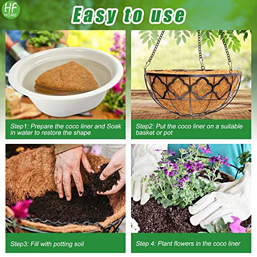 HFHOME 4PCS 12" Round Coco Liner Thick Coco Fiber Replacement Liner - color: 4pcs, size: 12-in