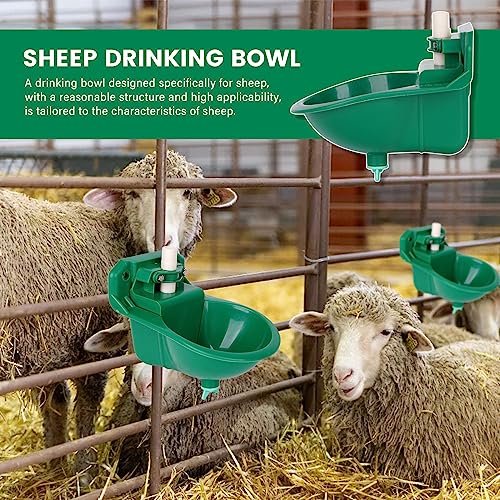 Goat Waterer, Livestock Waterer for Sheep Dog Piglet Calf Horse Farm Water Troughs for Livestock Automatic Water Bowl Plastic Drinking Bowl Water Dispenser 2 Pack