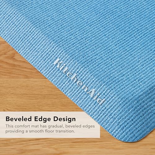 KitchenAid Gourmet Series Kitchen Comfort Gel Mat, Solid Basketweave, Blue Velvet, 20"x39" - color: Blue Velvet