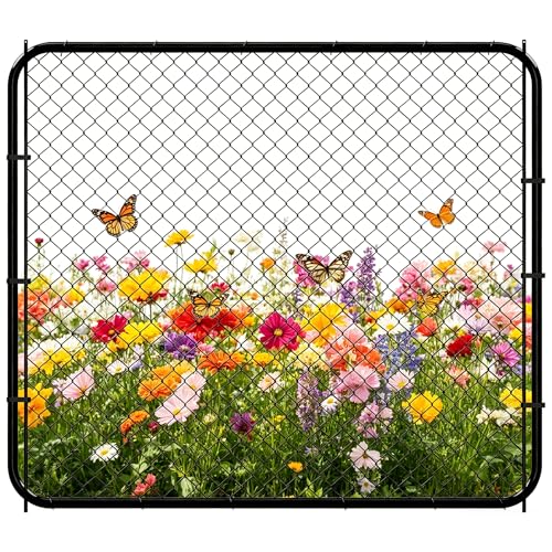 Adjustable Chain Link Fence Gate Kit,Rust-Resistant PVC Coated Garden Gate for Outside,Durable Outdoor Gate for Garden Fence, Pathways, Yards, and Driveways, 26"-72" Wide x 5' High - size: 5ft High
